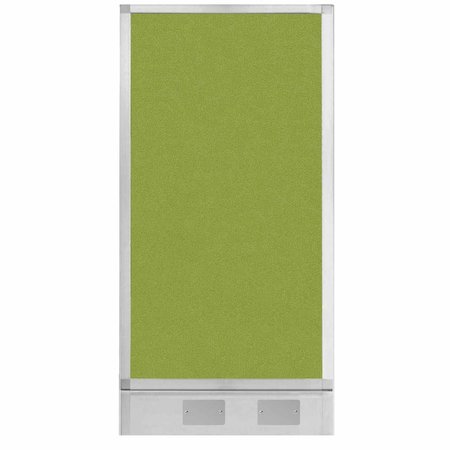 VERSARE Hush Panel Configurable Cubicle Partition 2' x 4' Lime Green Fabric w/ Cable Channel 1855225